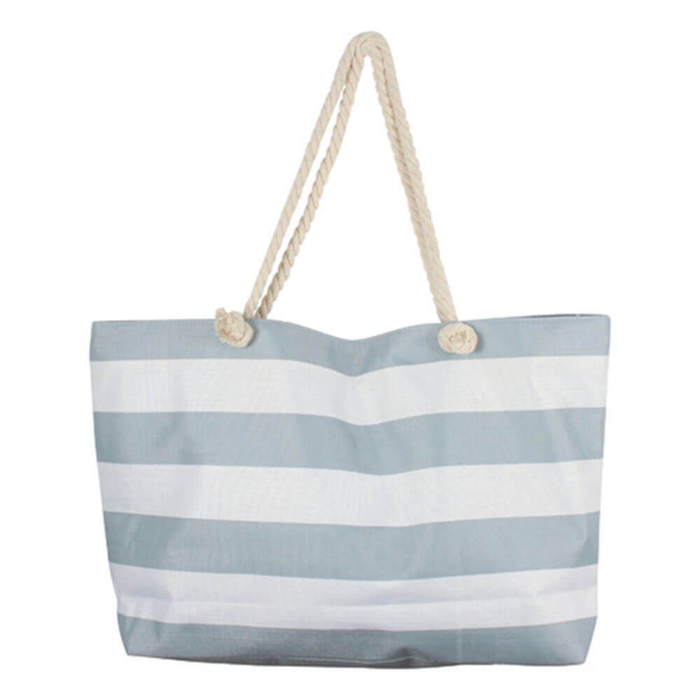 Retro Stripe Beach Bag m/ indre glidelås (70x42x15cm)