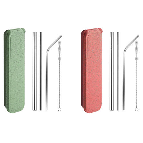 Appetito Stainless Steel Straw Set with Case (1pc Random)