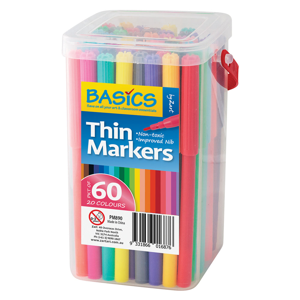 Basics Thin Markers 60pcs