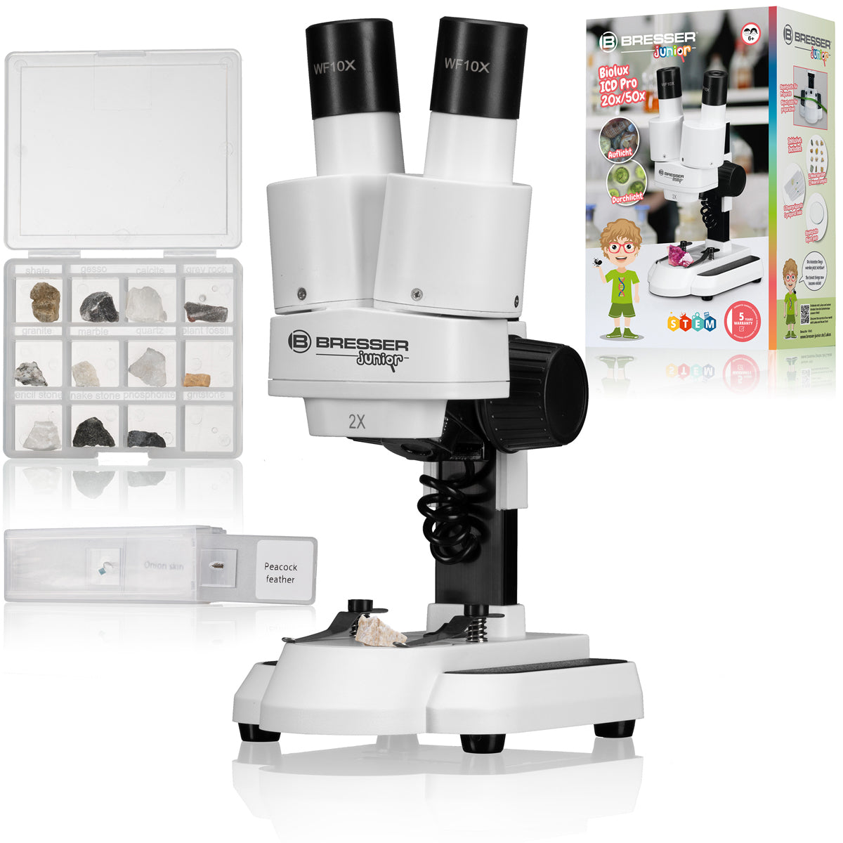 Bresser Junior Incident and Transmitted Microscope 50x
