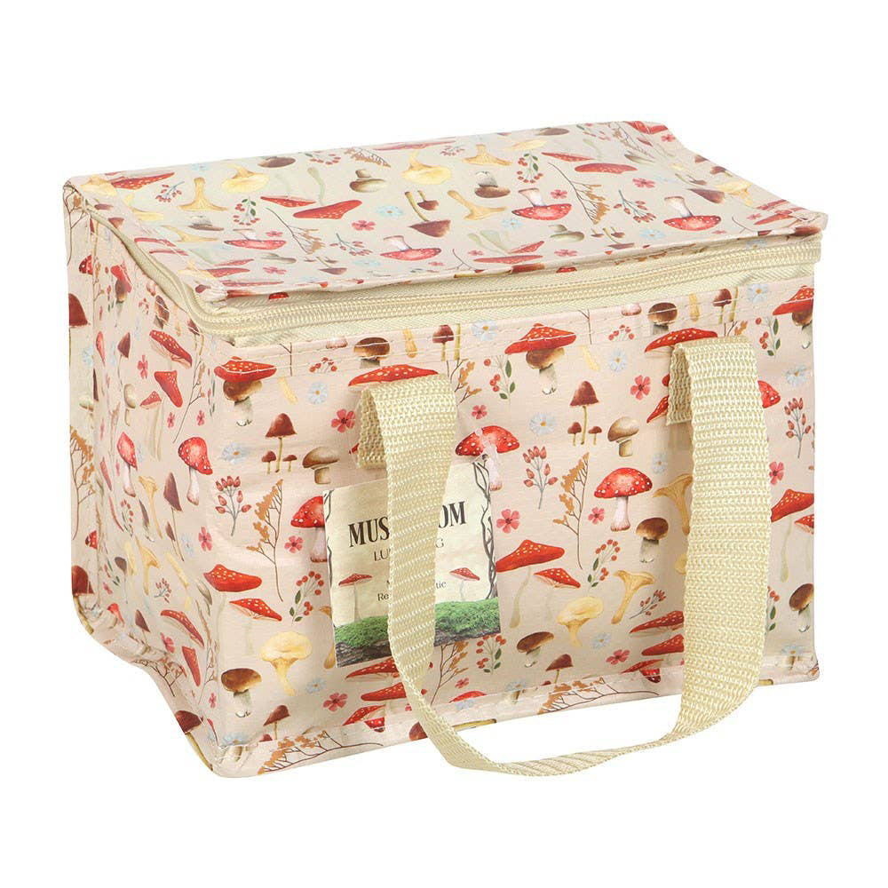 Mushroom Print Recycled Plastic Lunch Bag