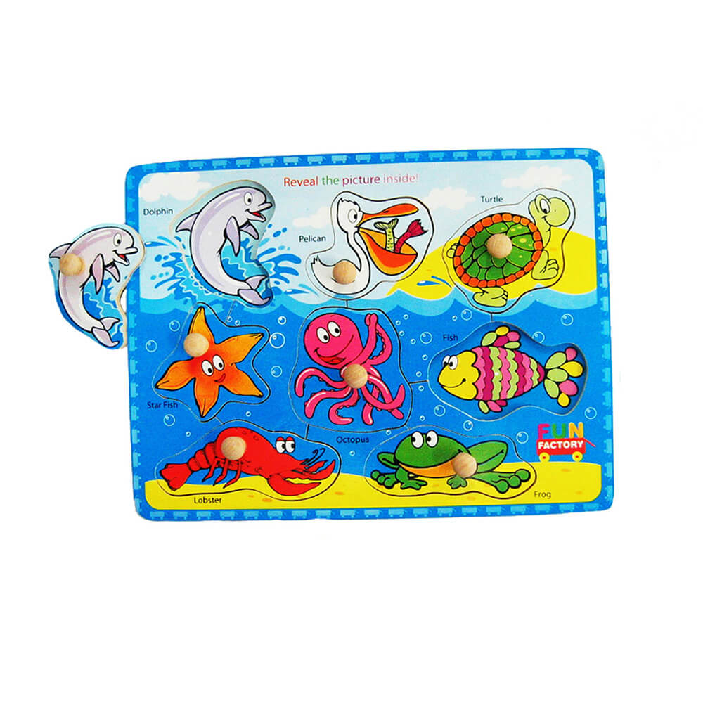 ノブ付きの楽しい工場の木製パズル