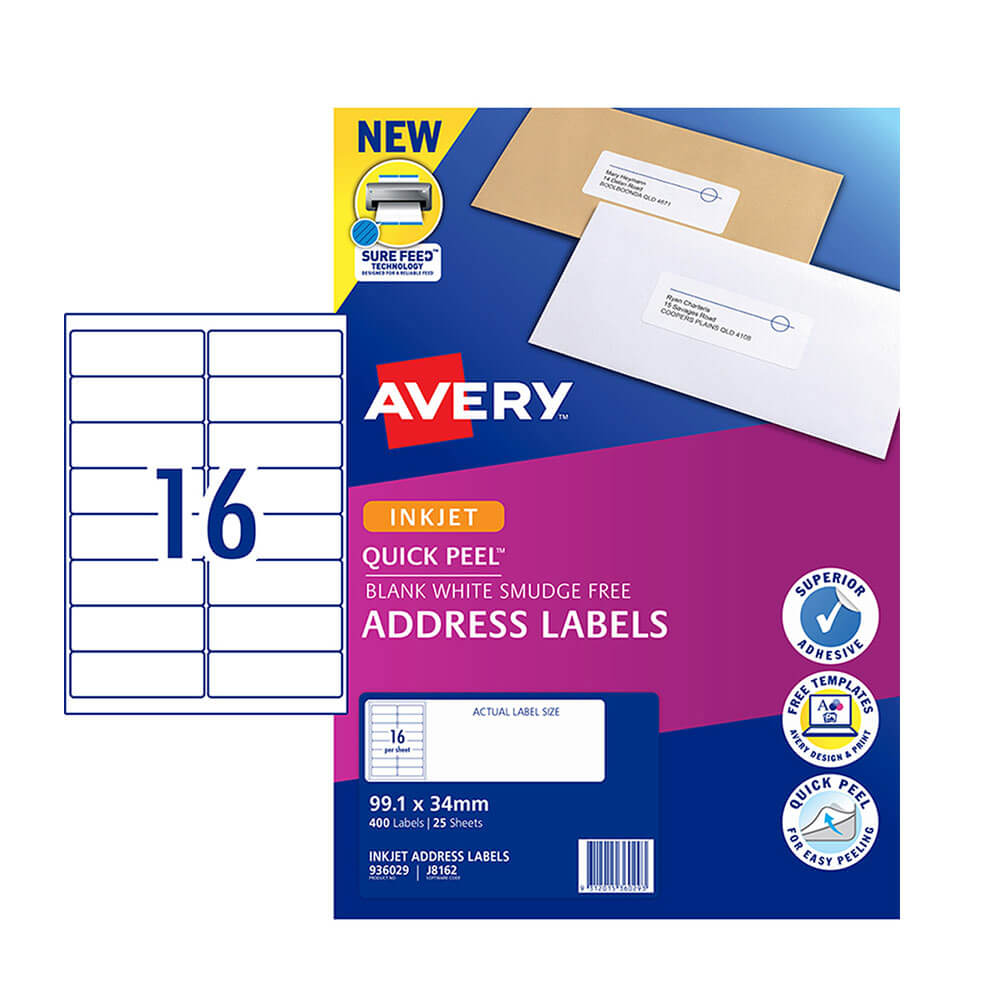 Avery Inkjet -adresseetiket (25pk)
