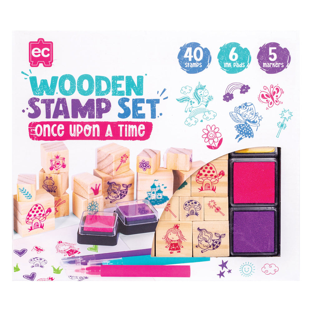 Educational Colours Wooden Stamp Set 51pcs