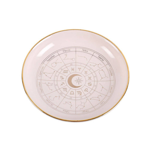 Astrology Wheel Trinket Dish Off White