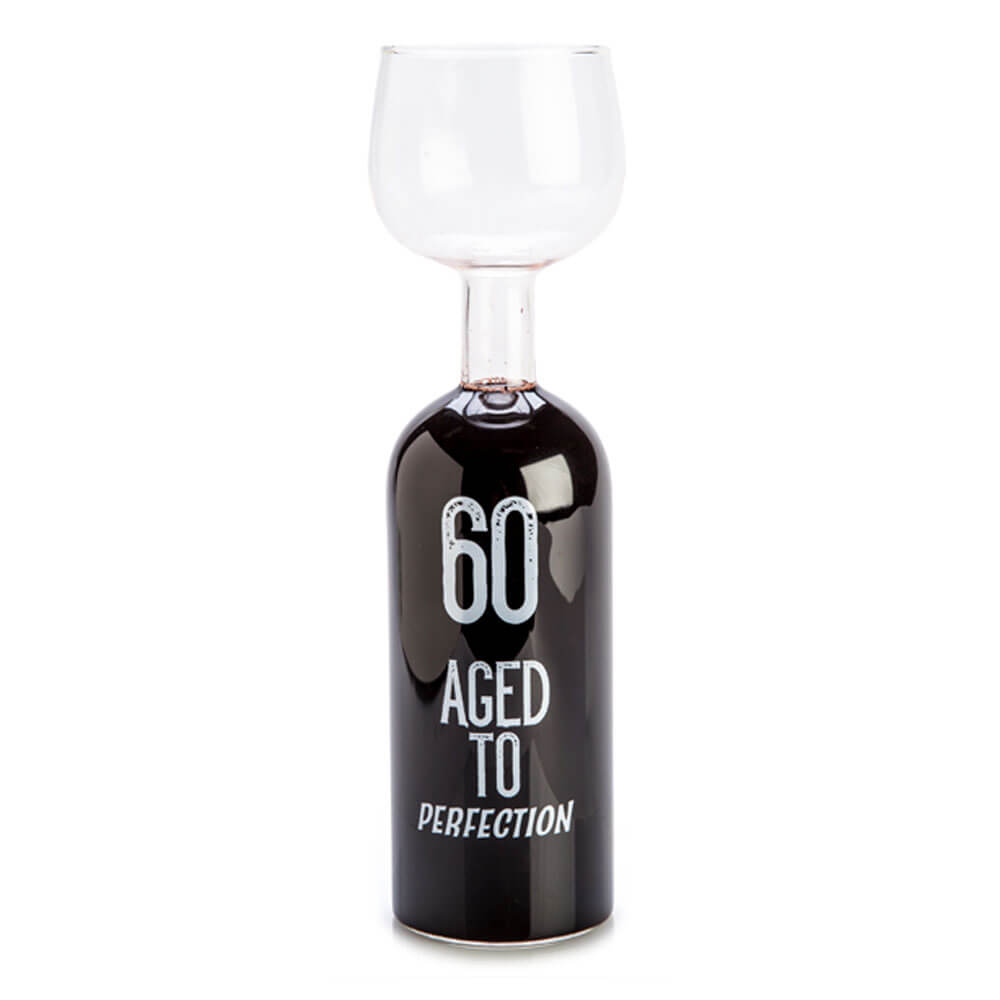 Bicchiere di bottiglia di buon compleanno