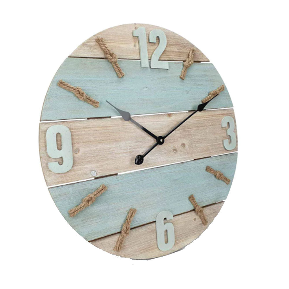Horloge murale en bois rond (60x60x2,5 cm)