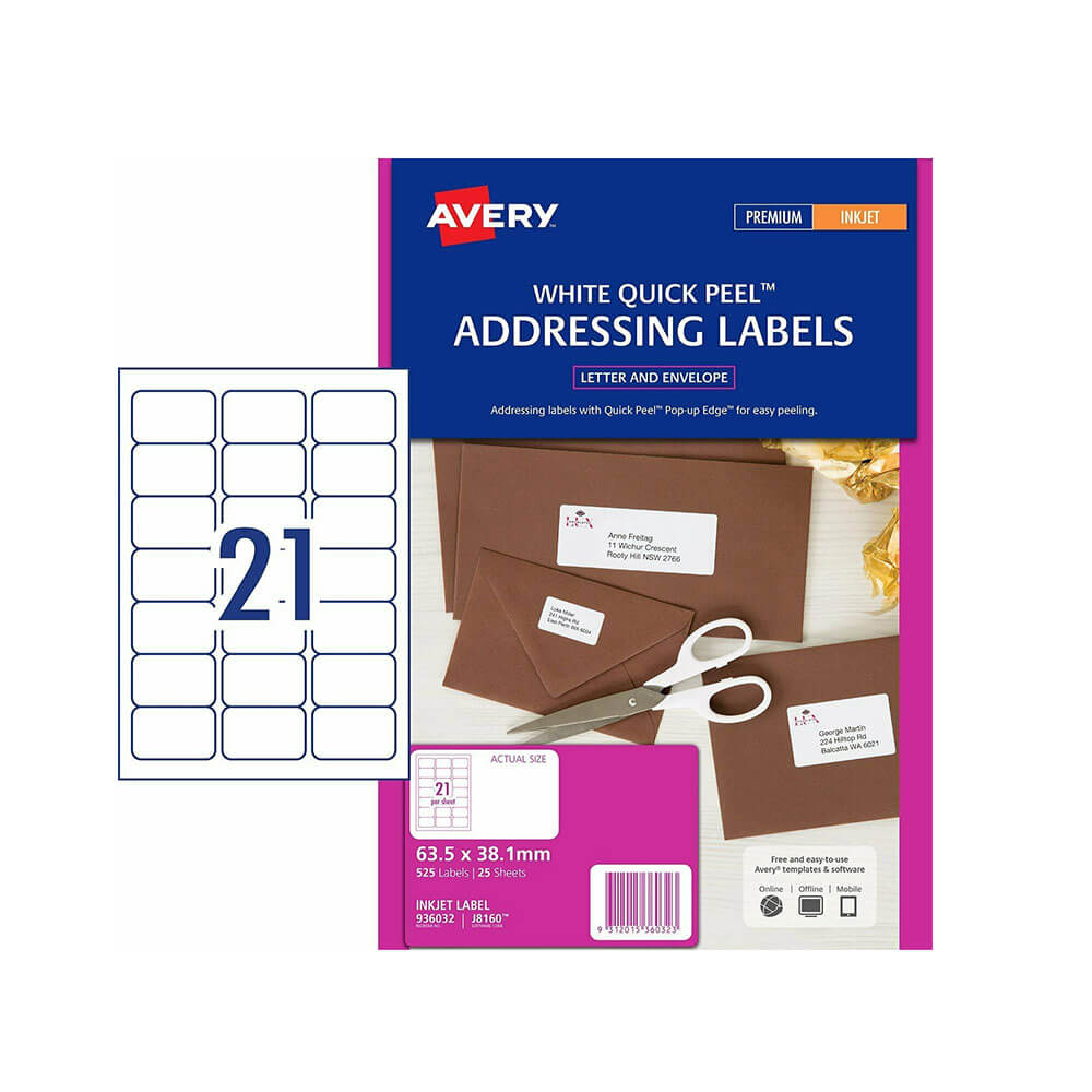 Avery Inkjet -adresseetiket (25pk)