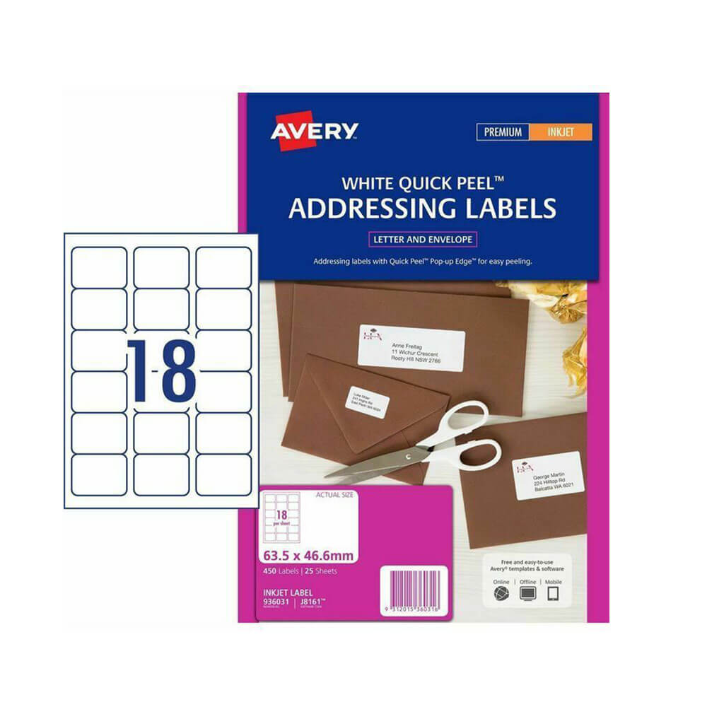 Avery Inkjet -adresseetiket (25pk)